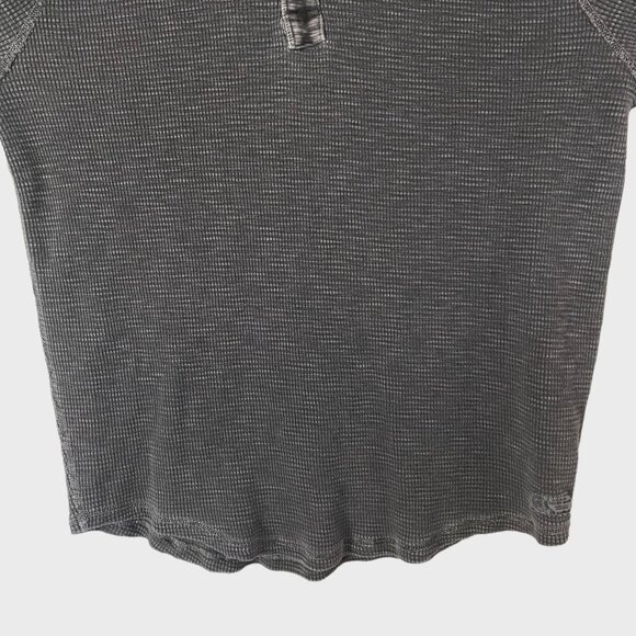 Lucky Brand Waffle Knit Henley Shirt Men's XL Gray Button-Collar Long-Sleeve - Picture 6 of 12